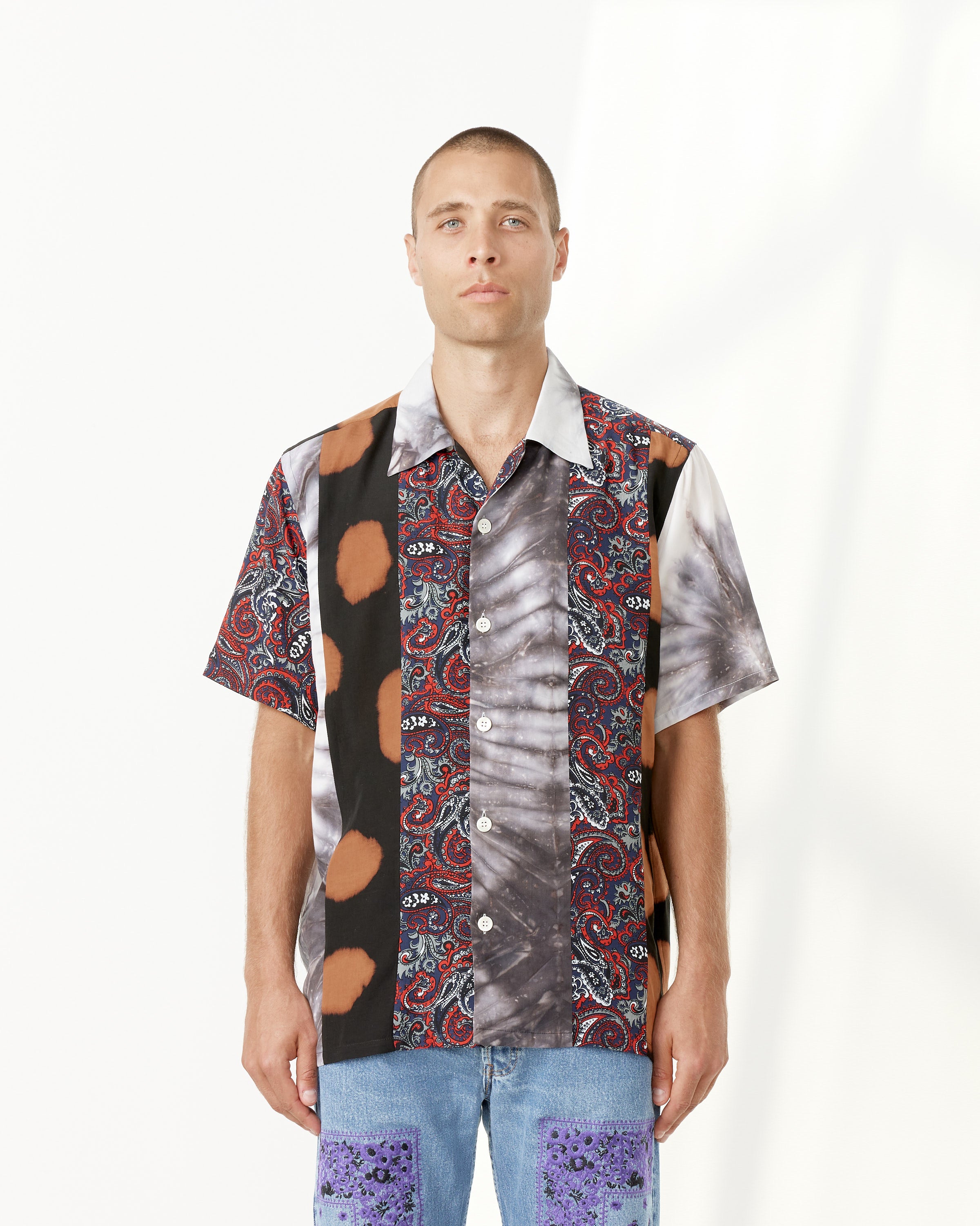 Print & Dye Patchwork SS Shirt