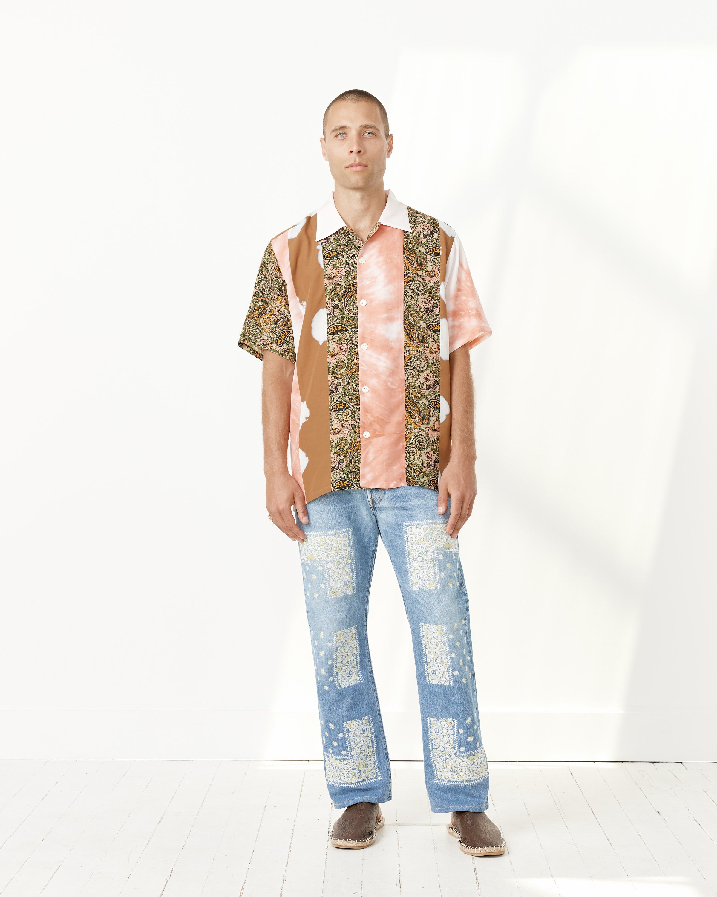 Print & Dye Patchwork SS Shirt