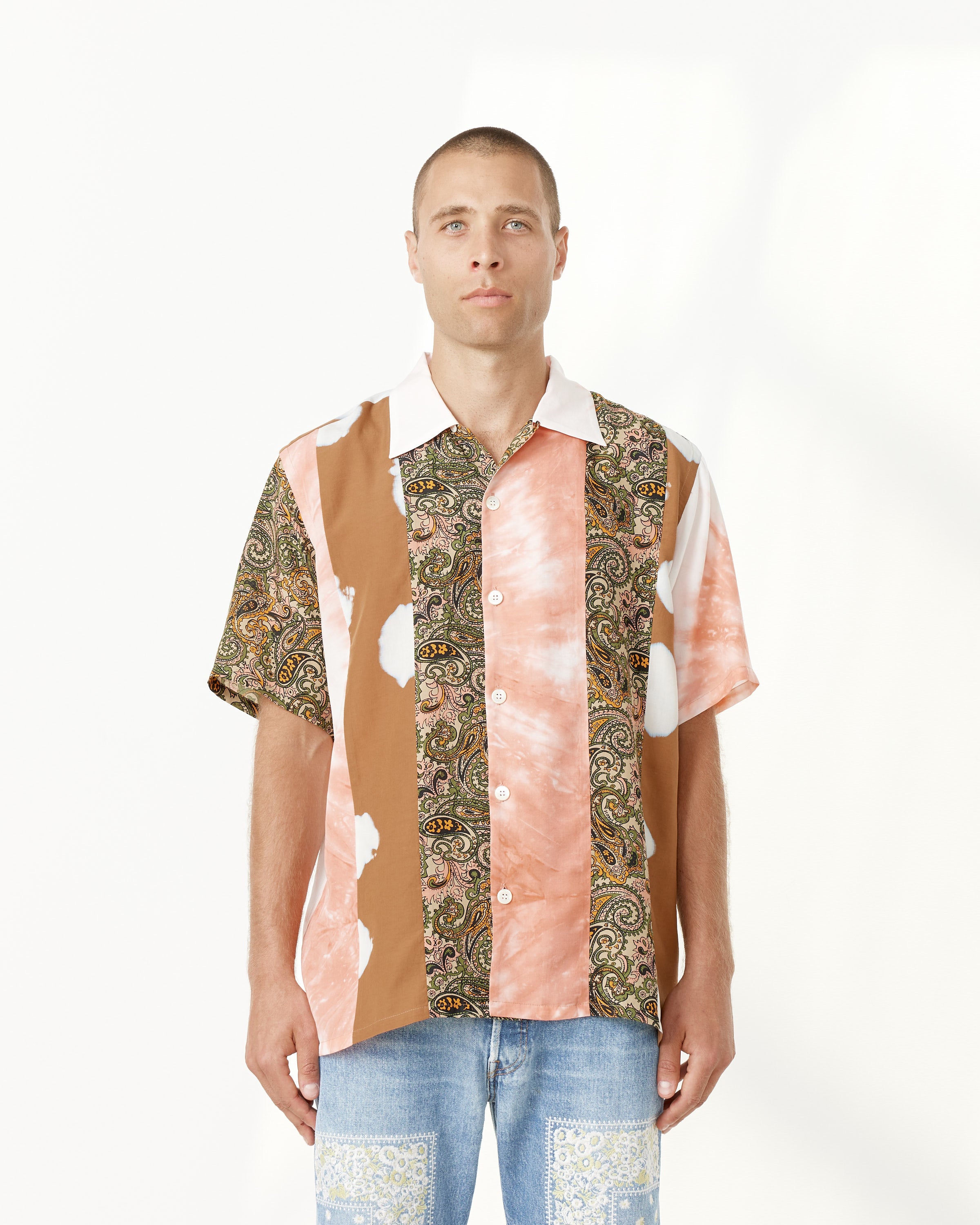 Print & Dye Patchwork SS Shirt