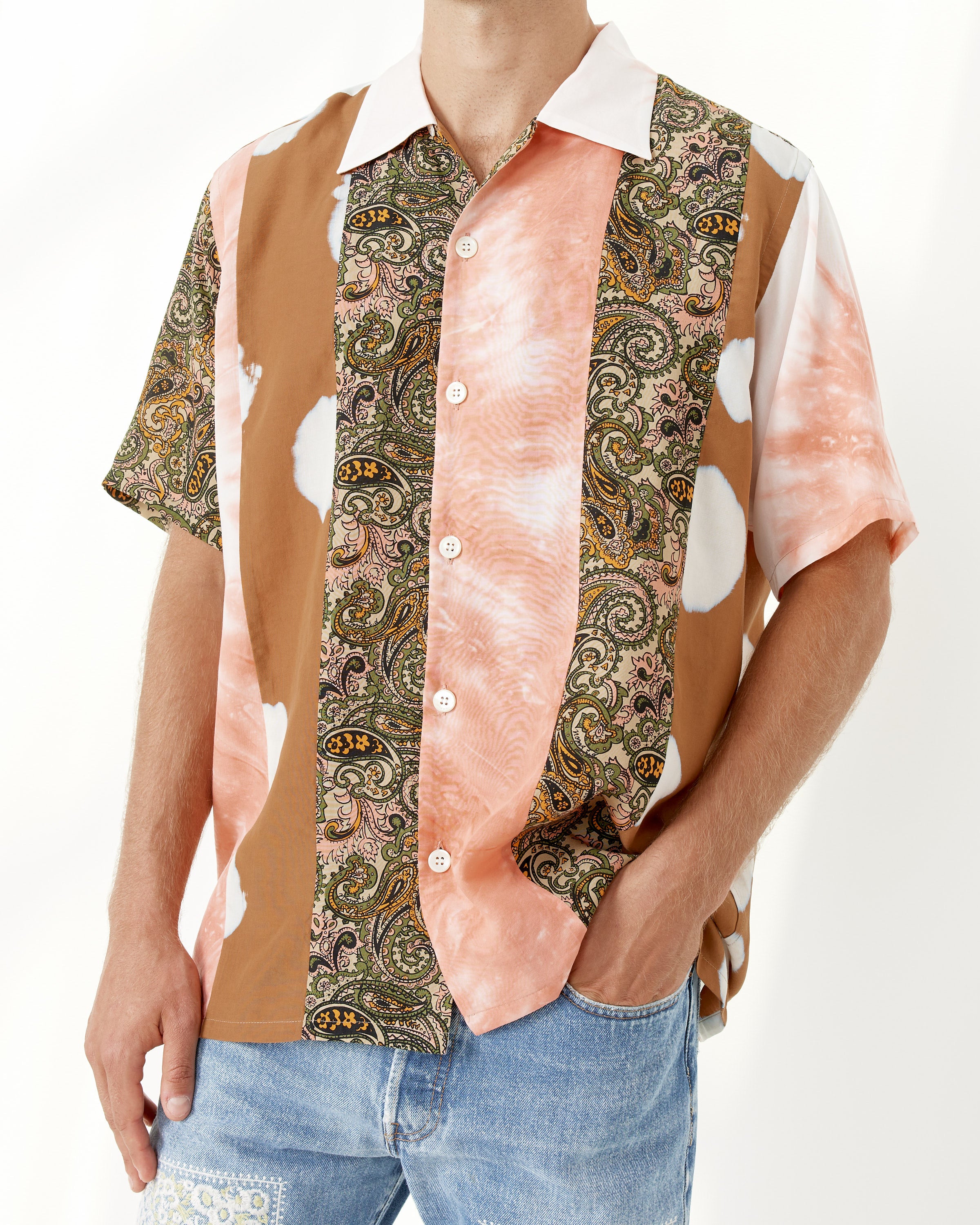 Print & Dye Patchwork SS Shirt