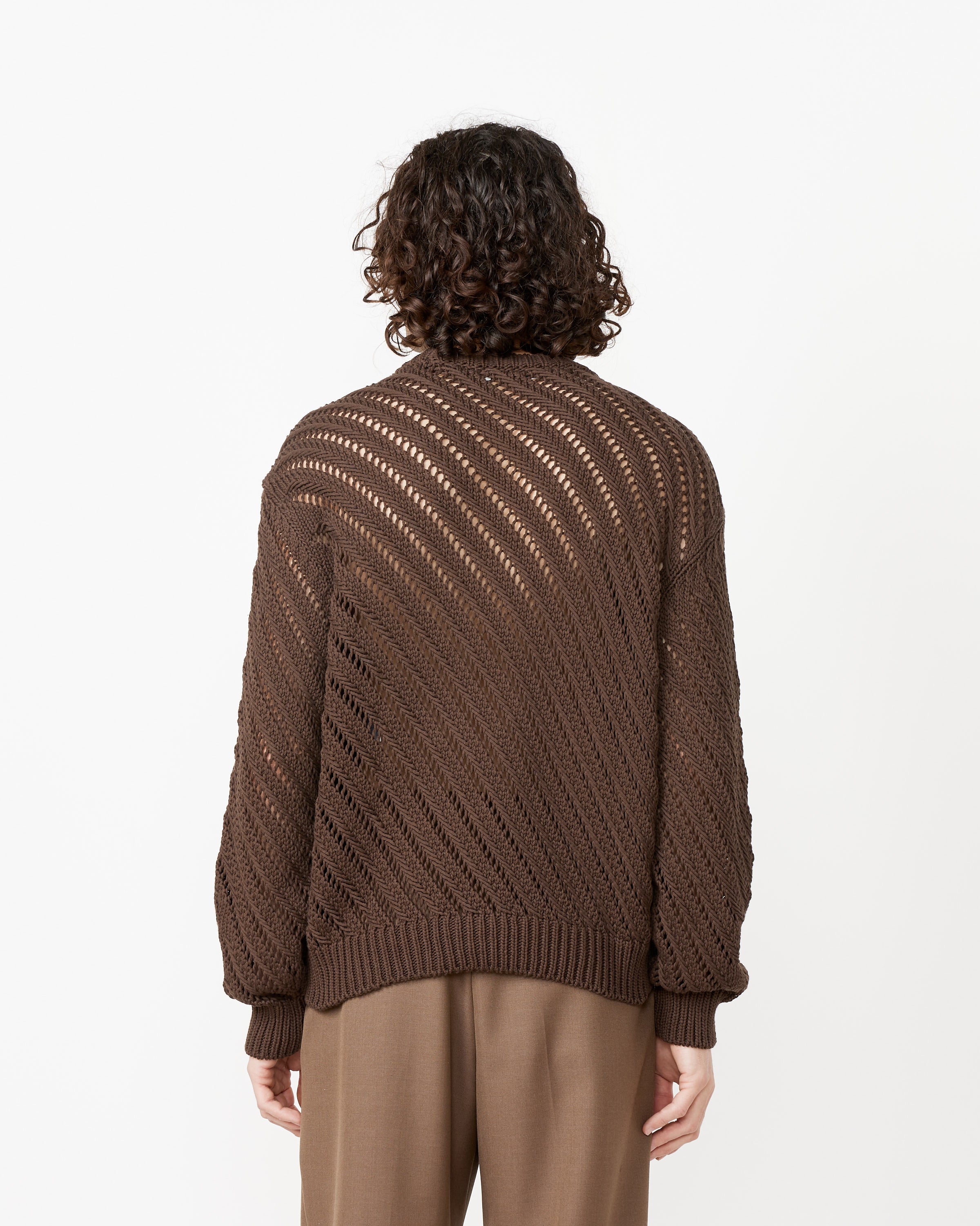 Diagonal Openwork Jumper