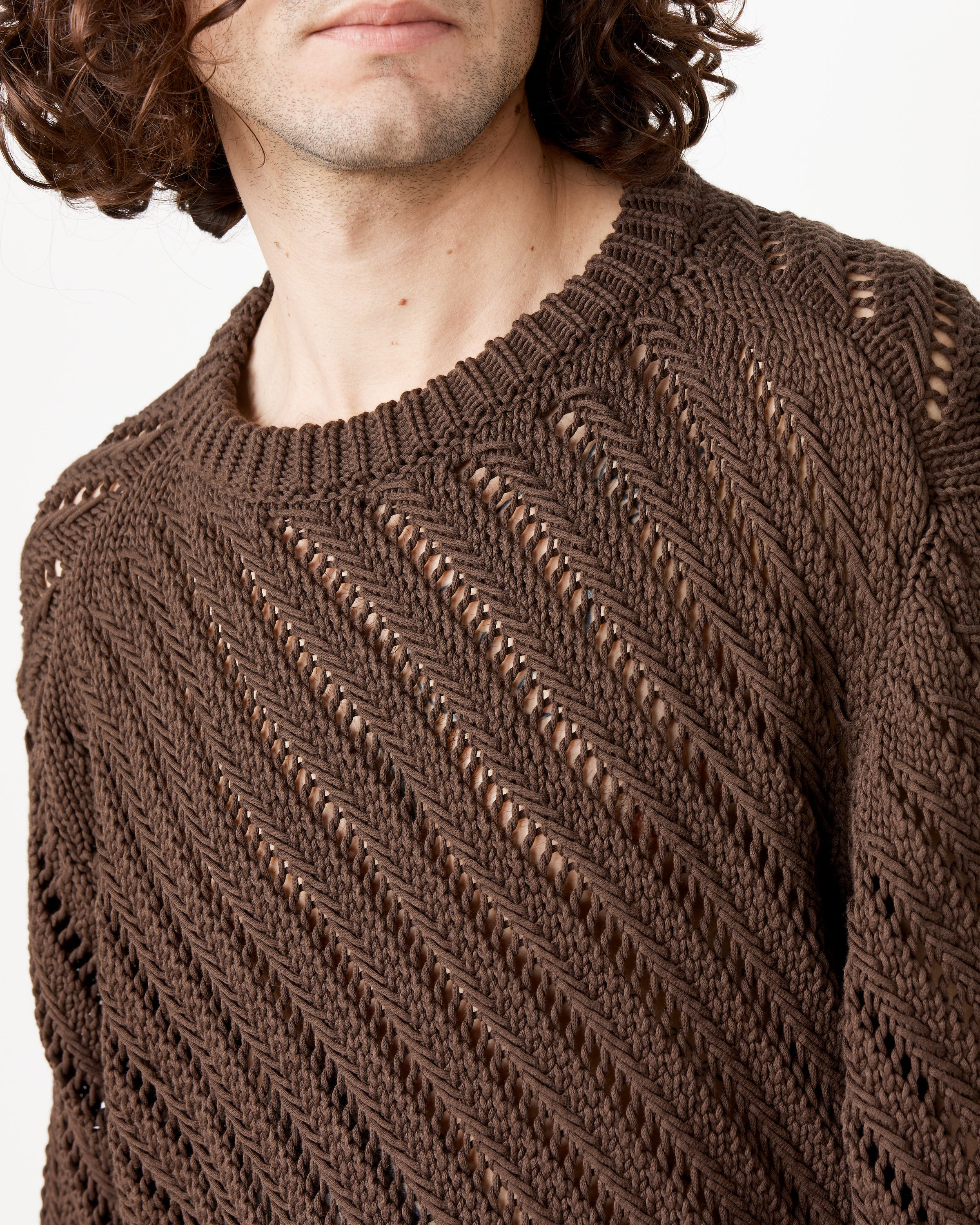 Diagonal Openwork Jumper