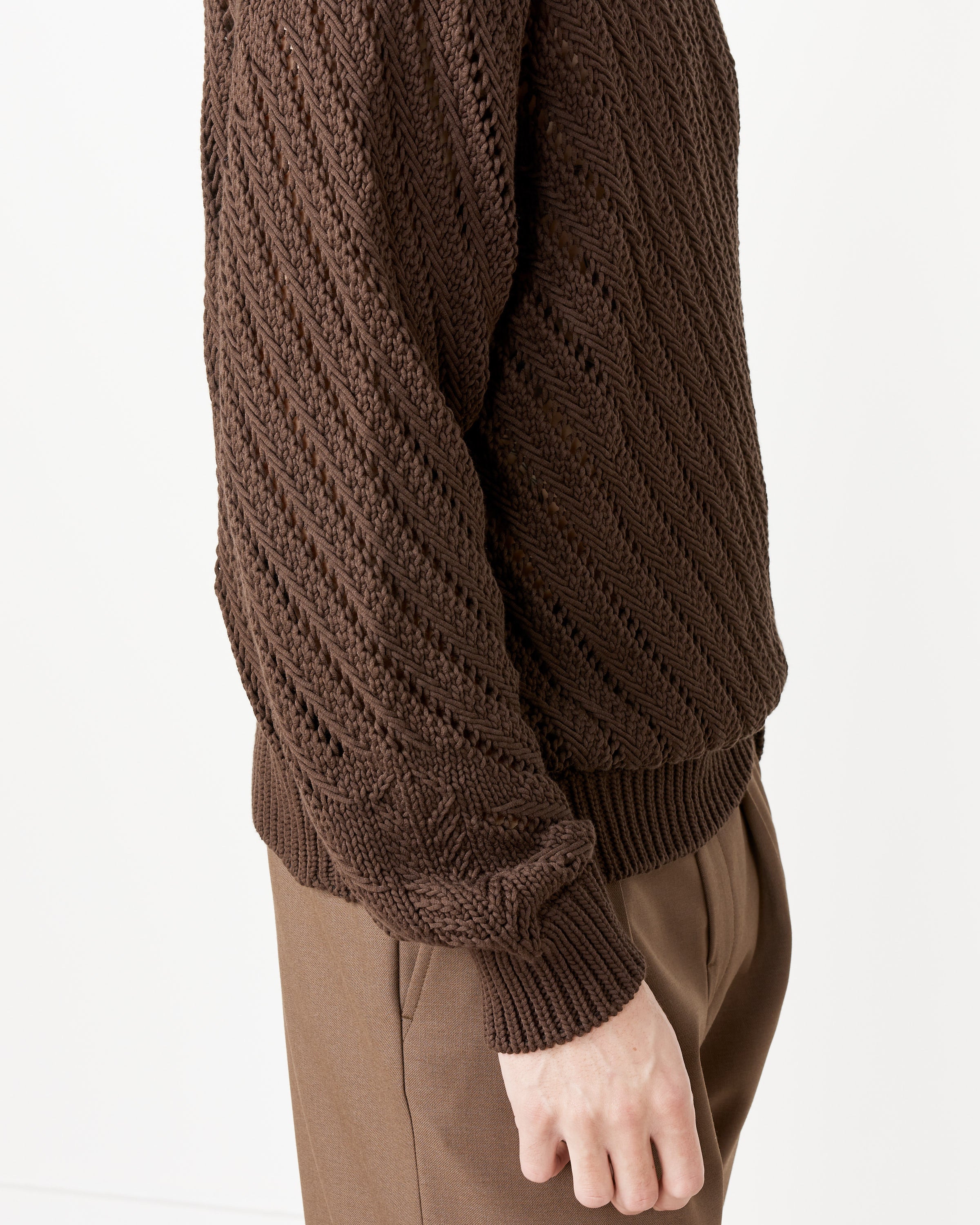 Diagonal Openwork Jumper