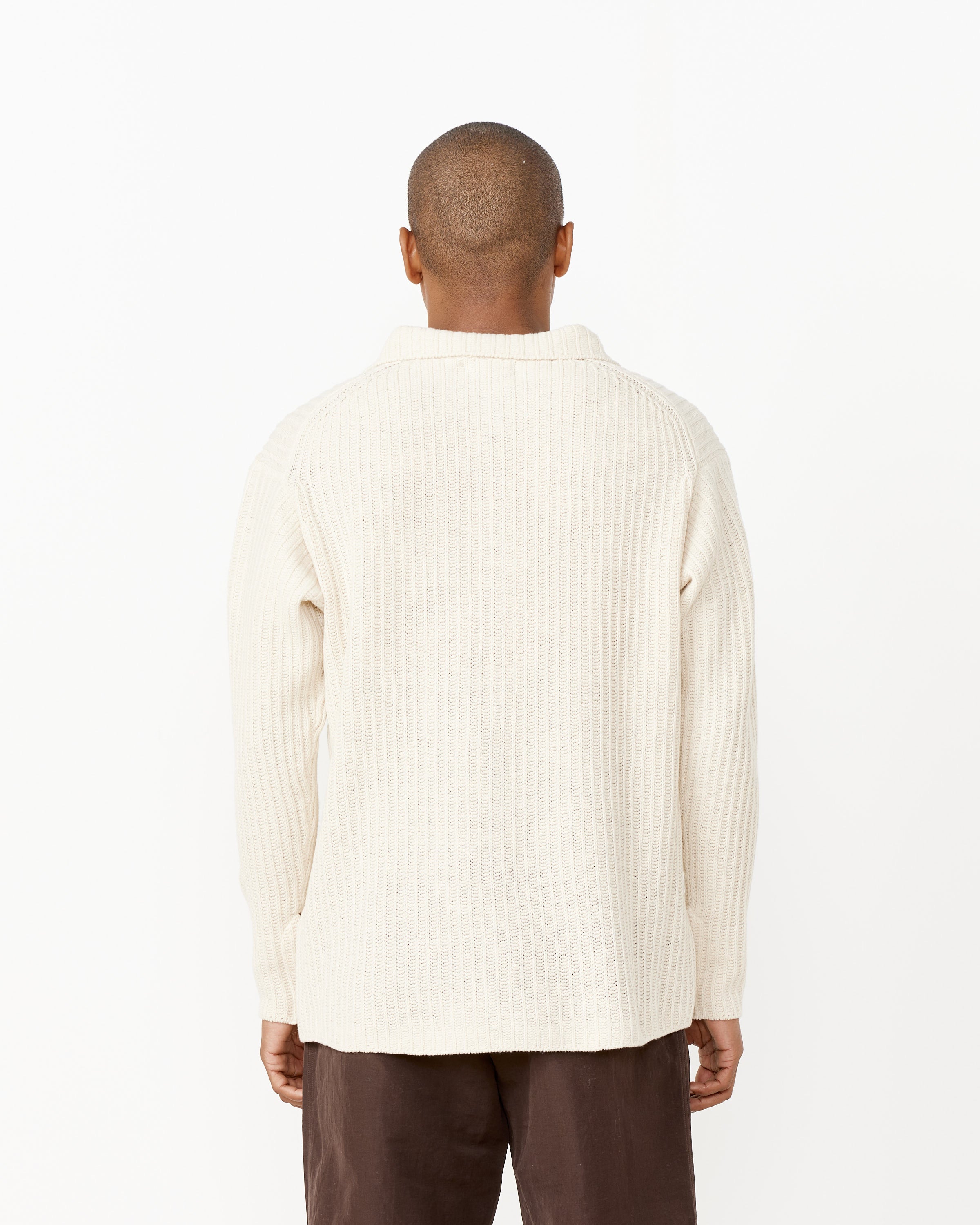 Brushed Cotton Wool Rib Knit Shirt