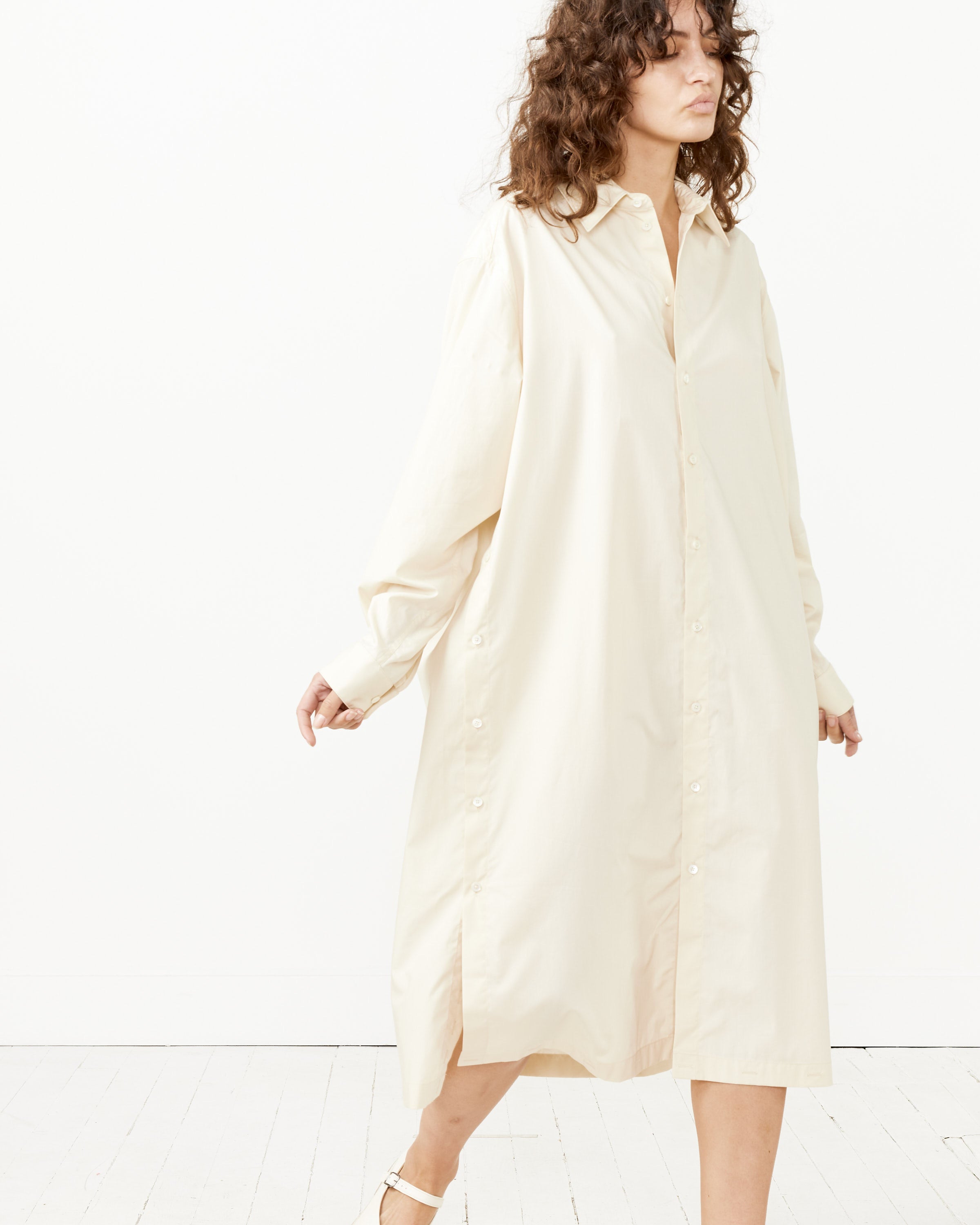 Playful Buttoned Shirt Dress