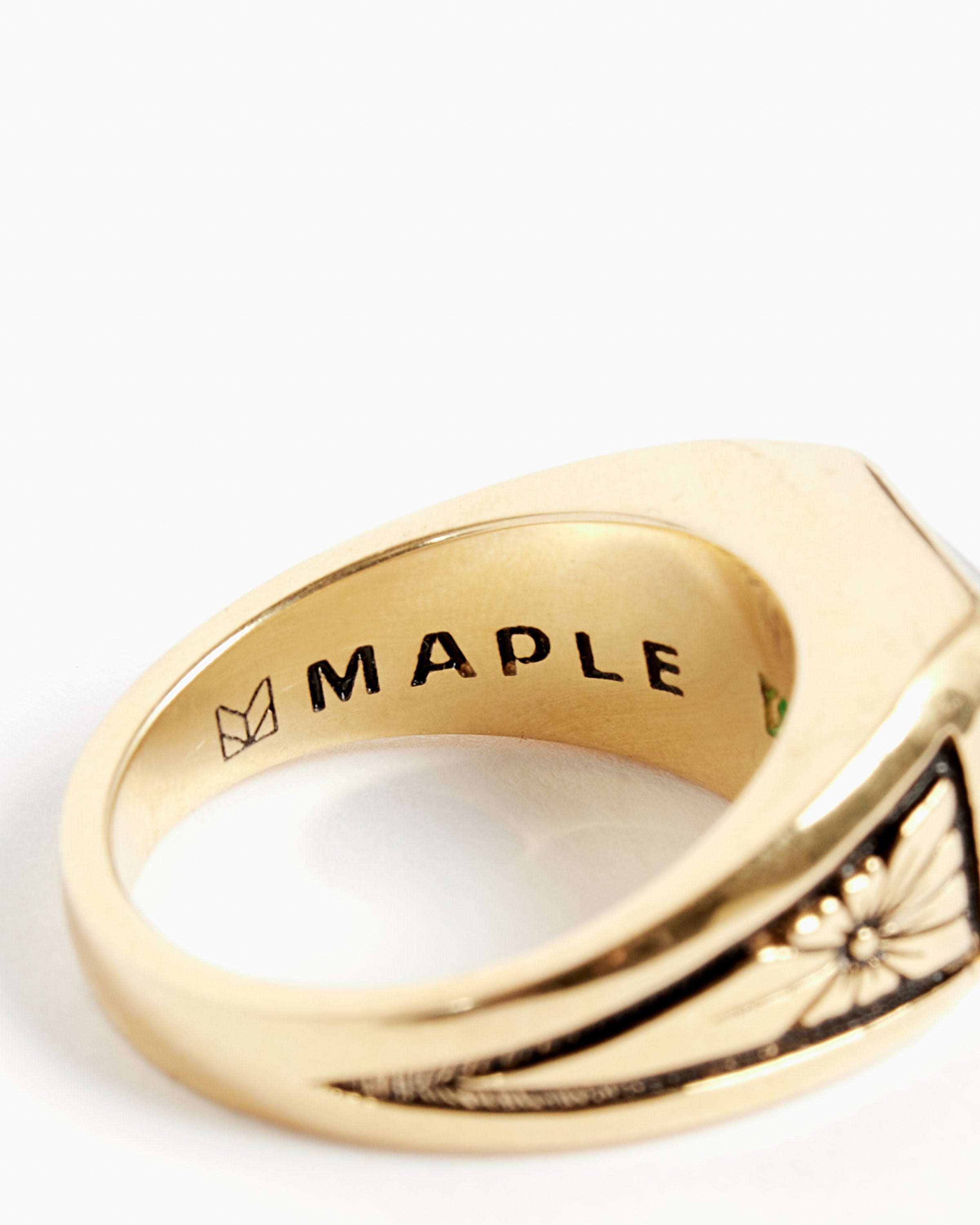 Midnight Ring Slim in 14k Gold/Emerald