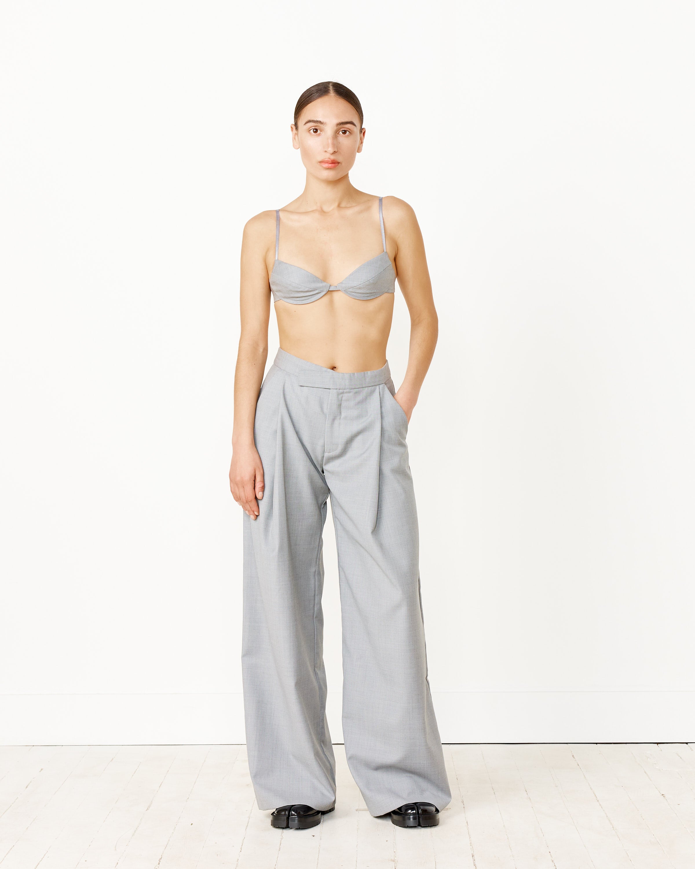 Tailored Bralette in Grey