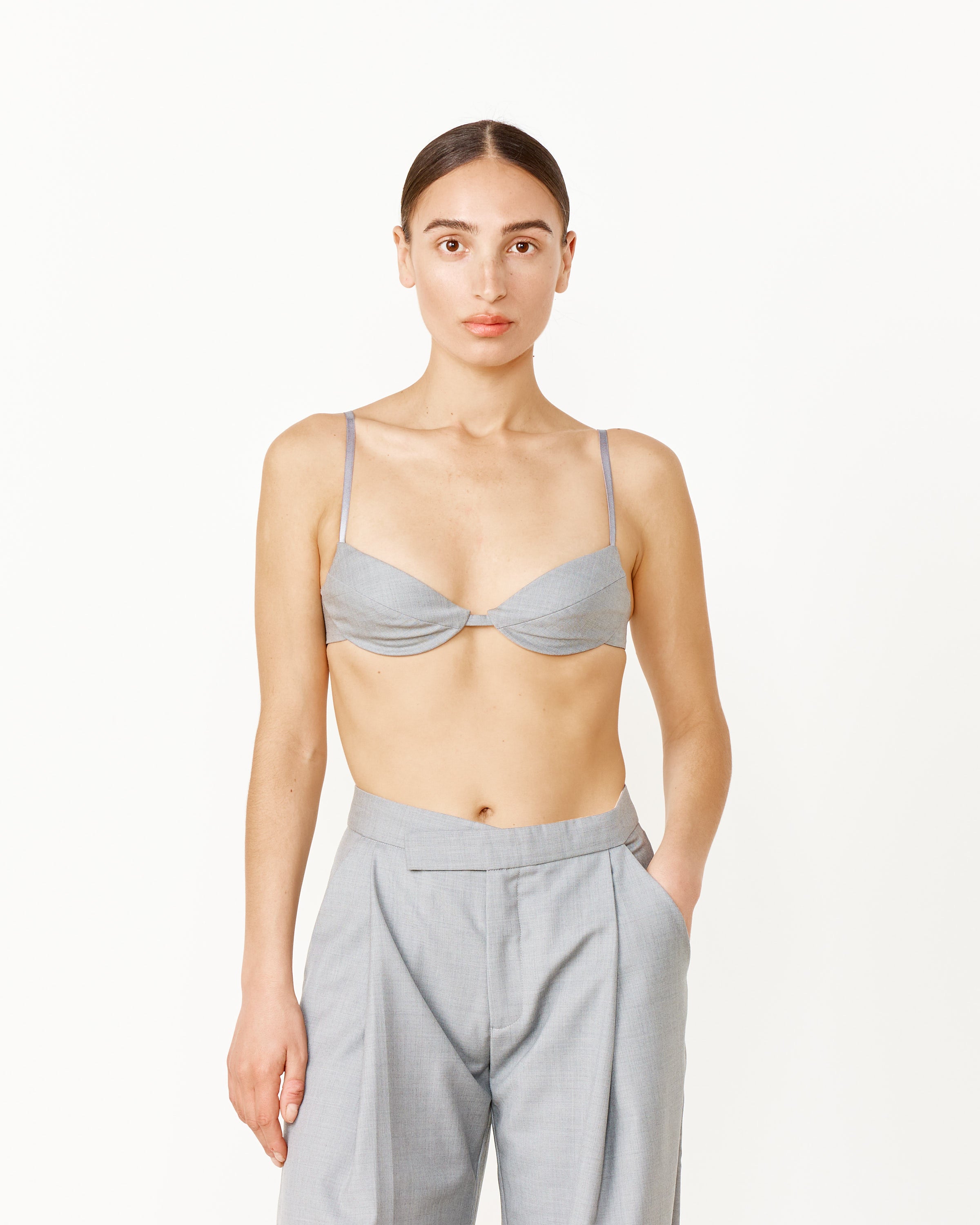 Tailored Bralette in Grey