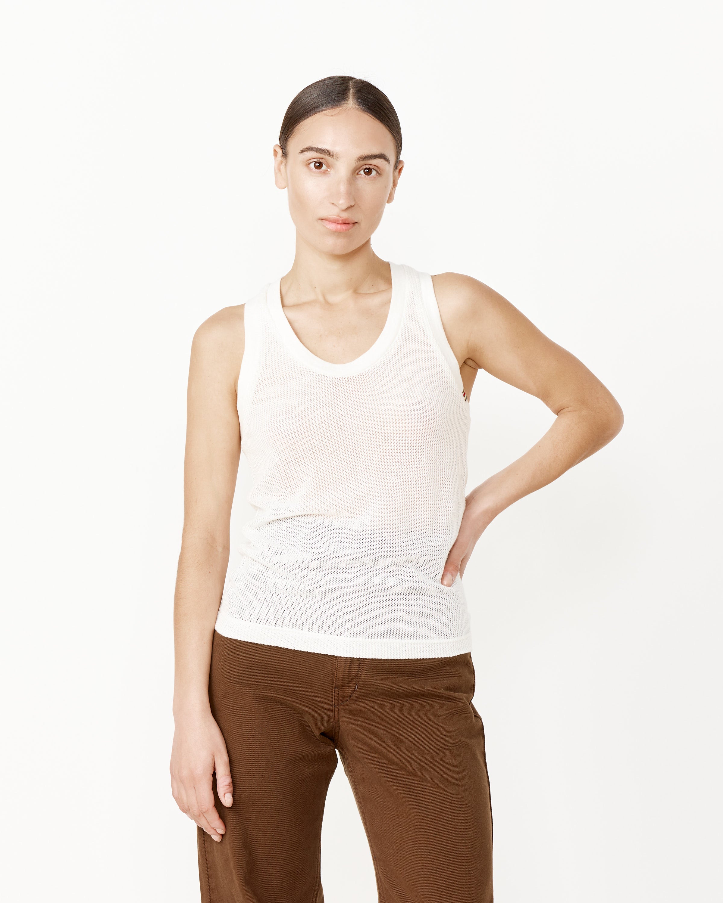 No. 271 Vest Mesh Top in Snow