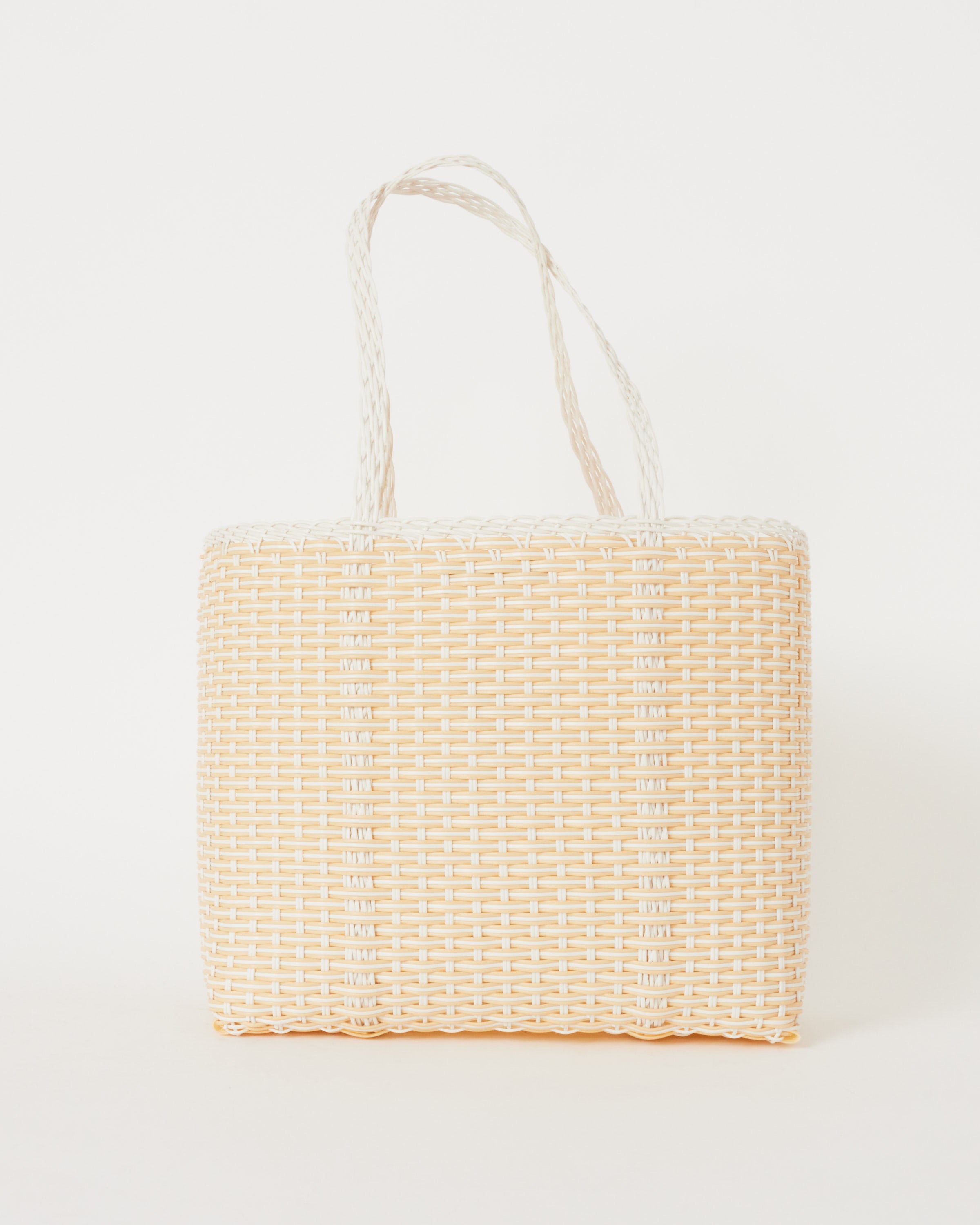 Medium Trama Tote Bag in White + Cream