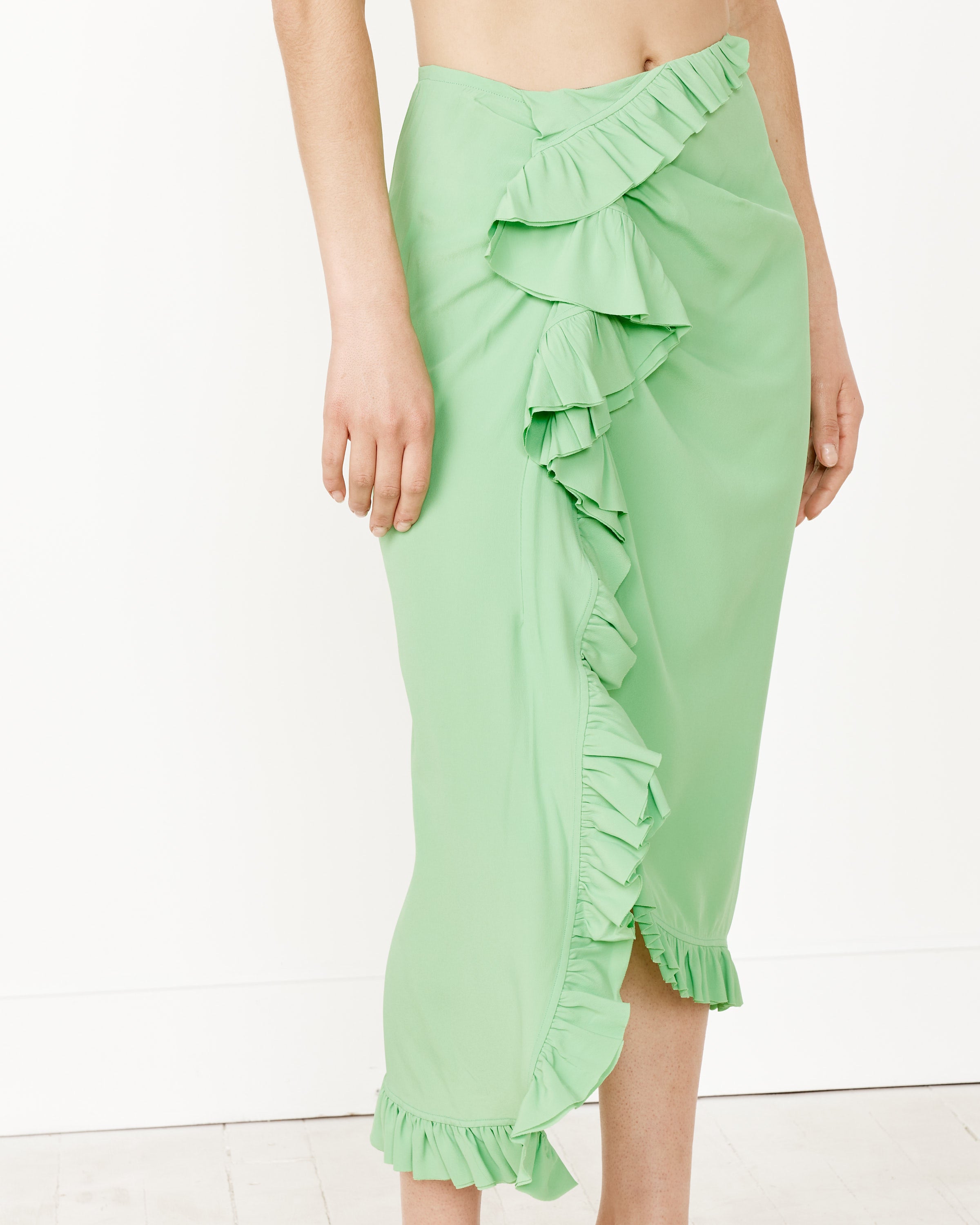 Ruffle Skirt in Light Green