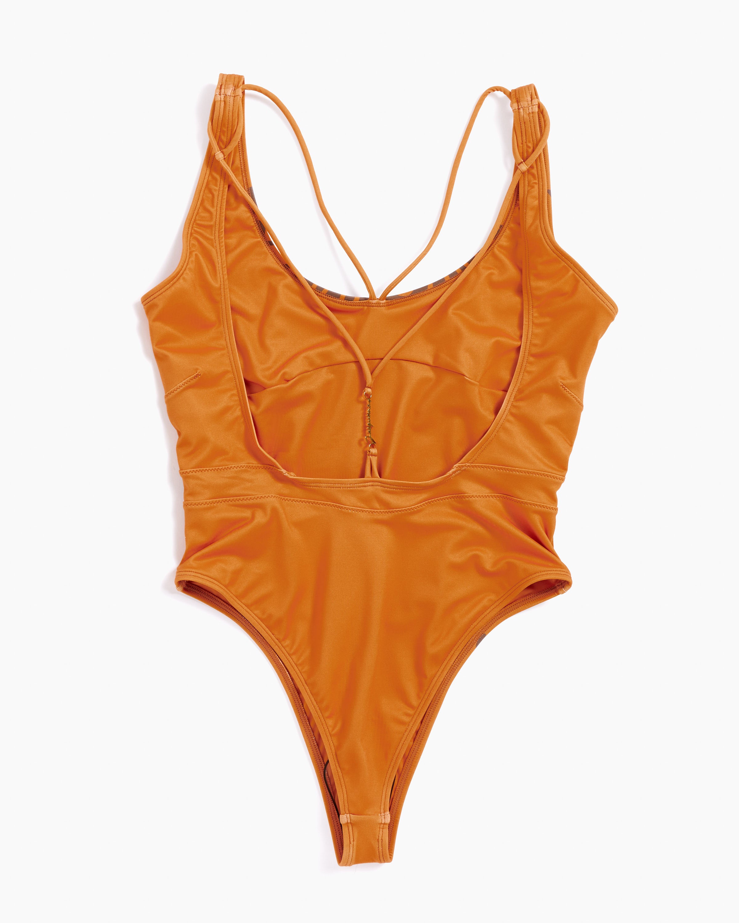 Le Maillot Signature One Piece in Arty Leaf Orange