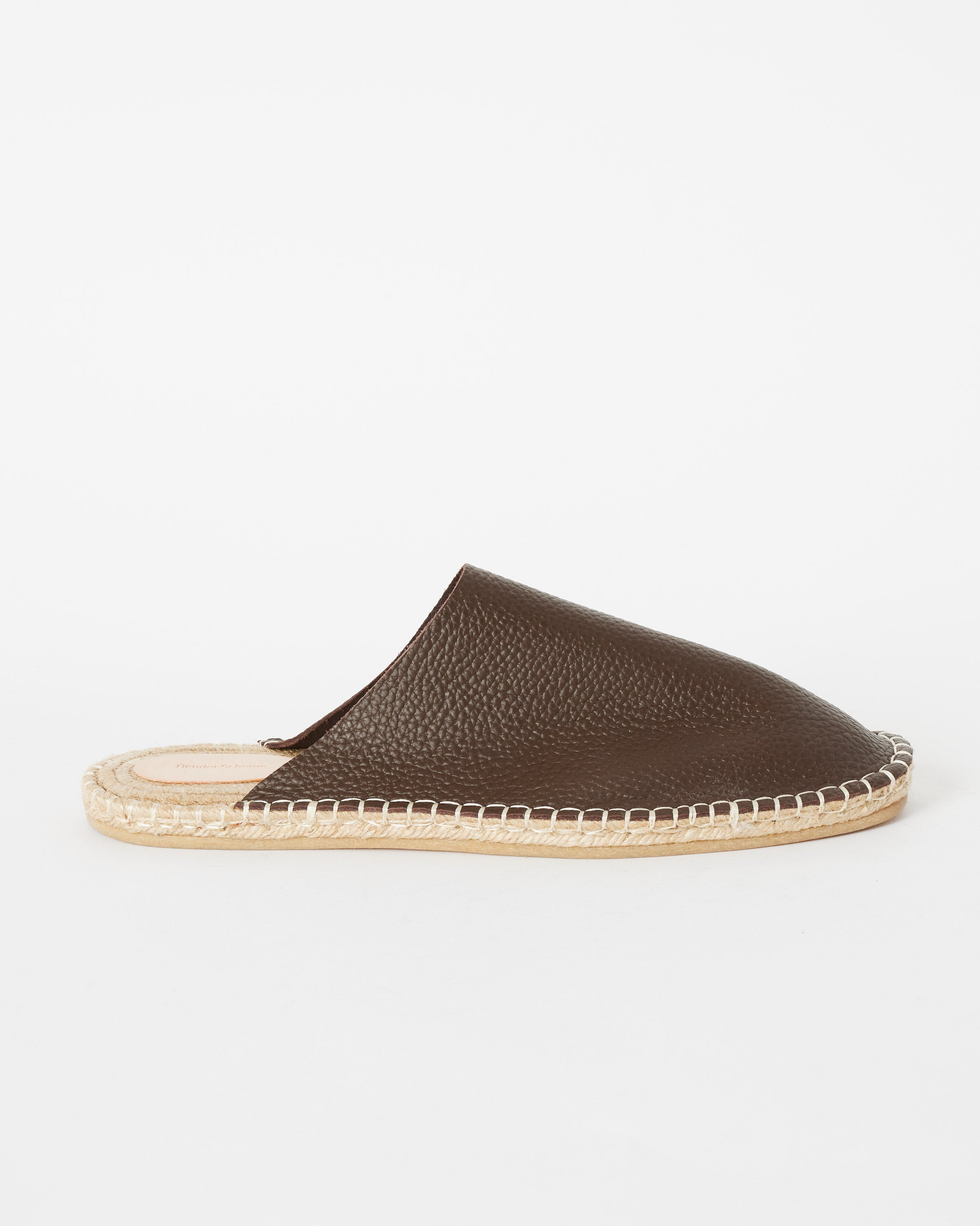 Grain Leather Jute Mule