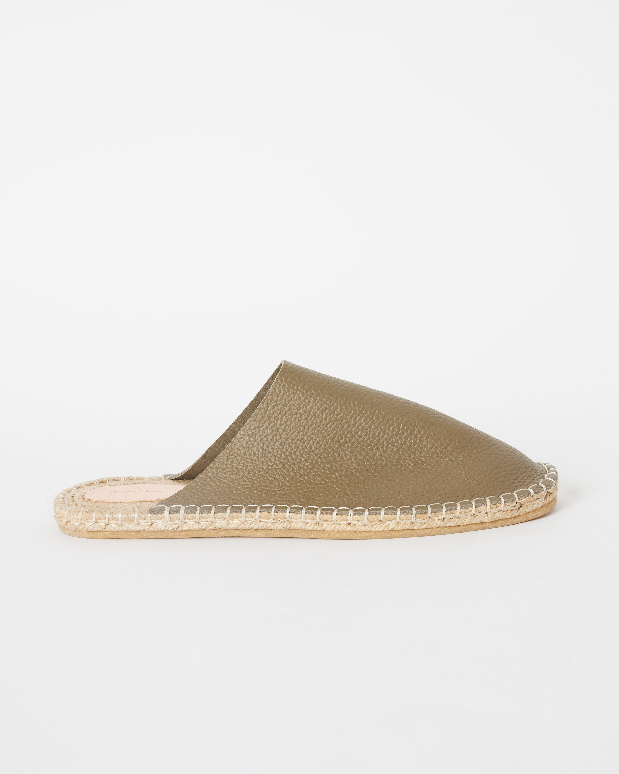 Grain Leather Jute Mule