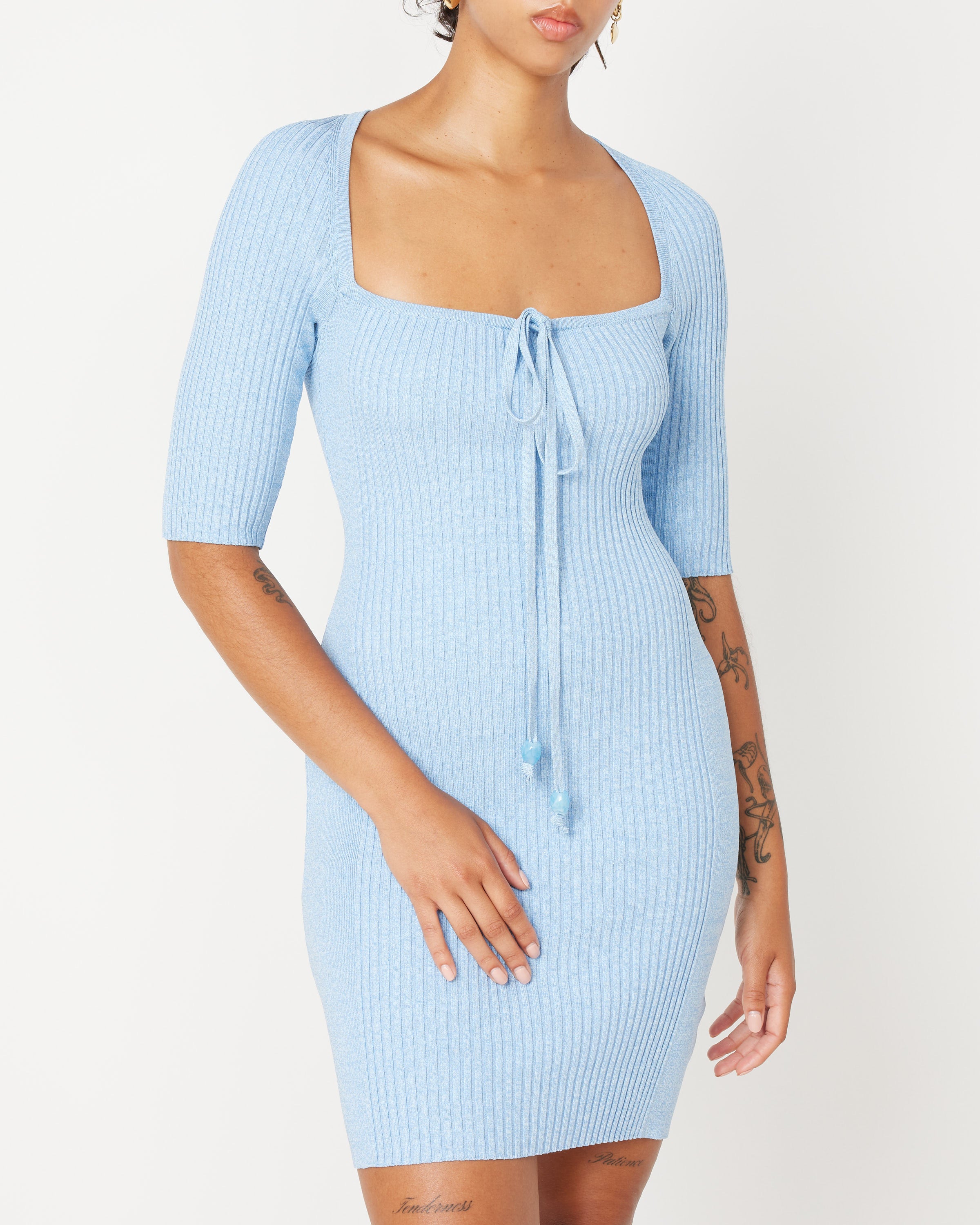 Melange Knit Mini Dress