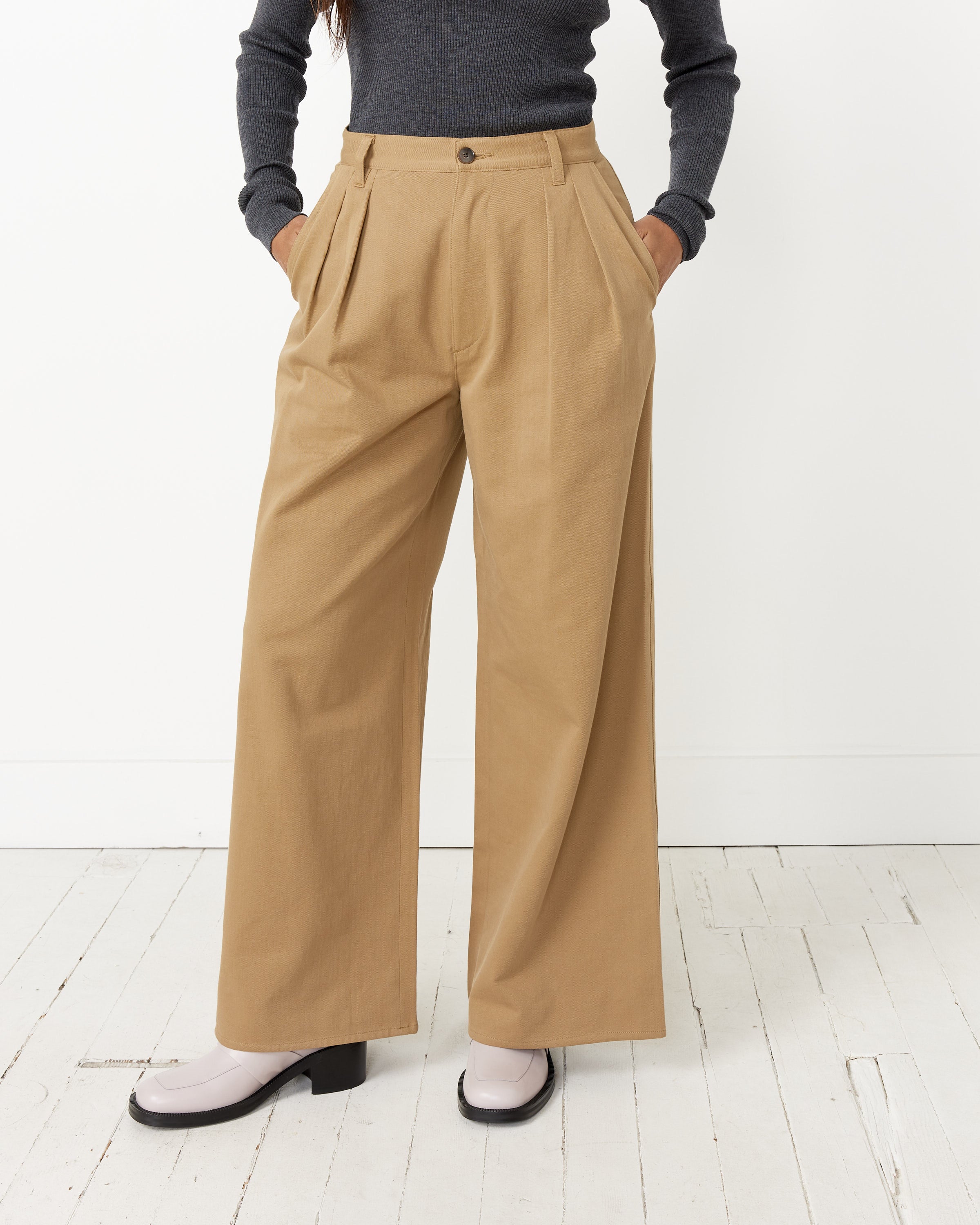 Washed Heavy Chino Wide Pant