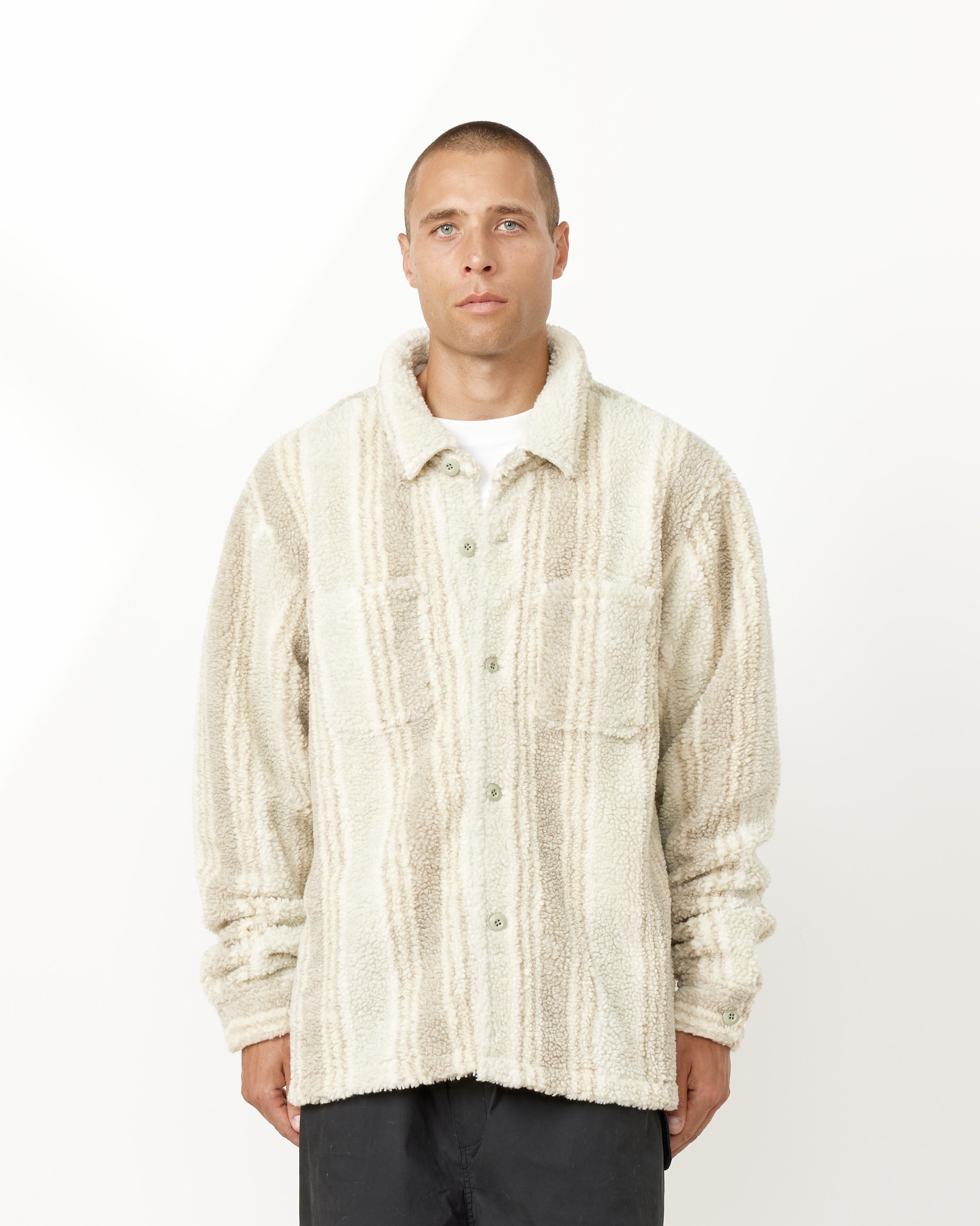 Stripe Sherpa Shirt