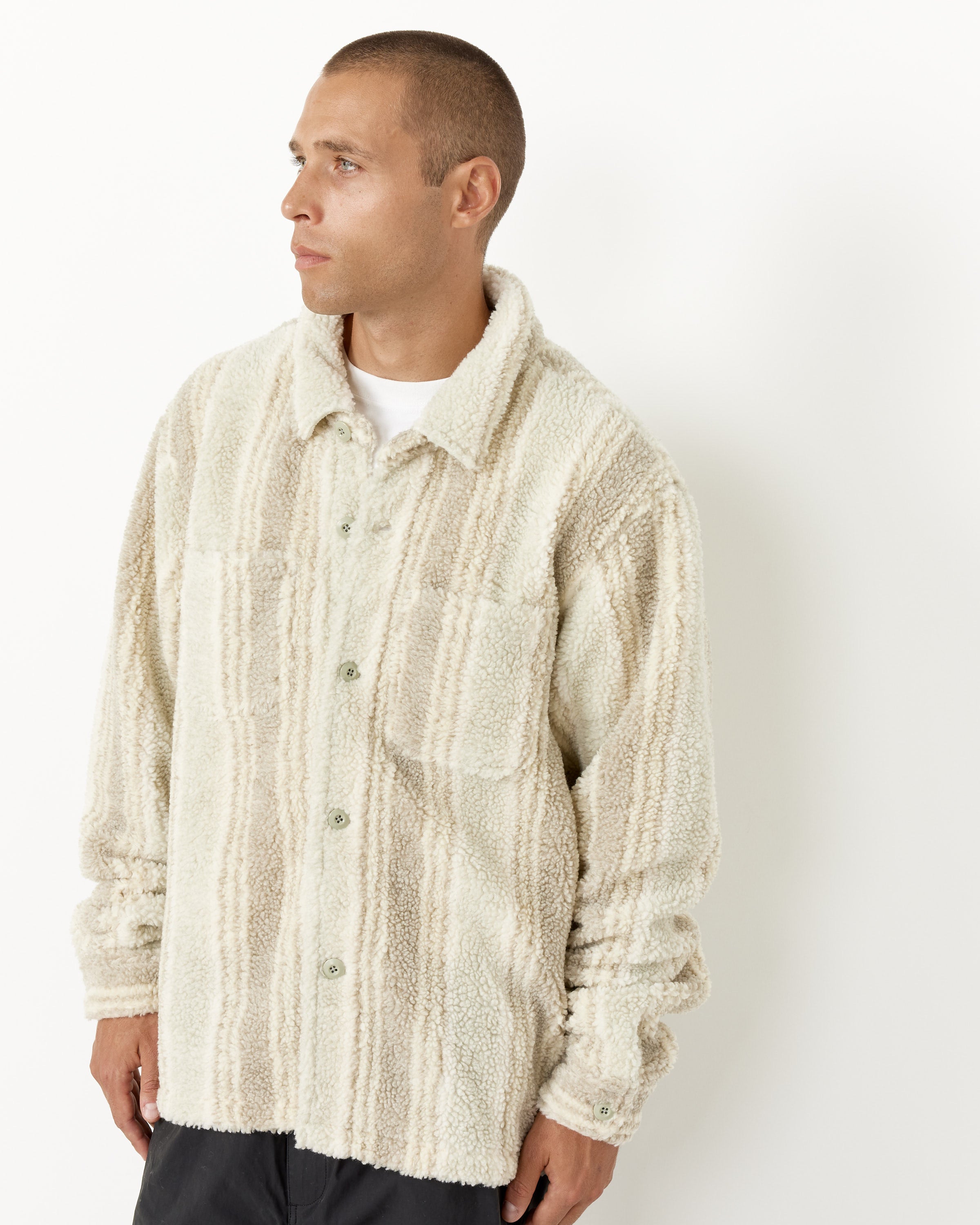 Stripe Sherpa Shirt